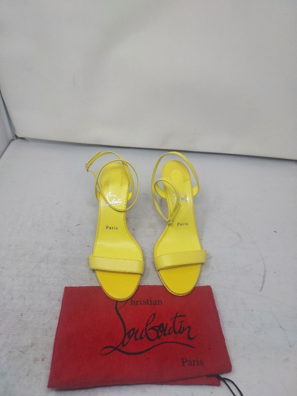 Christian Louboutin Loubigirl Yellow Ankle Strap Heel Sandal - Picture 5 of 12